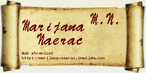 Marijana Naerac vizit kartica